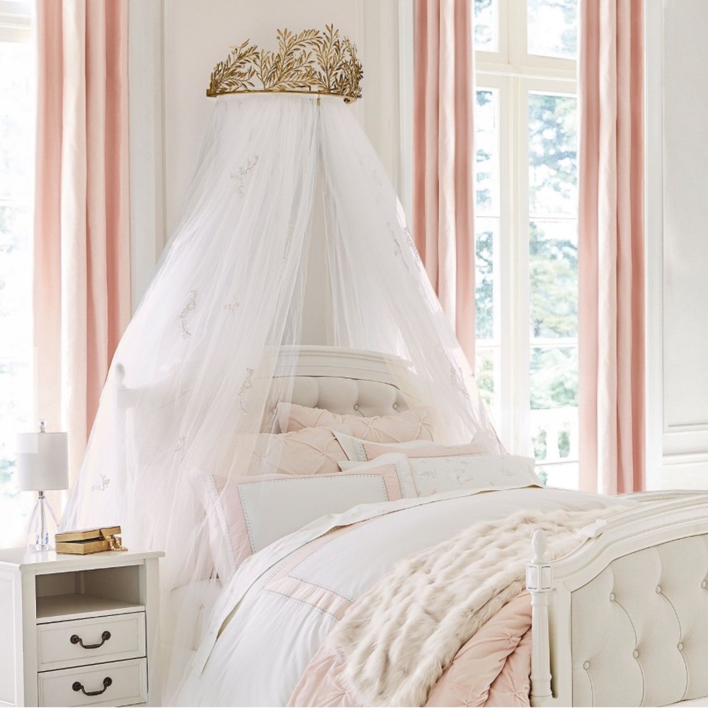 Monique Lhuillier Gold Vine Bed Canopy & Sheets from Pottery Barn Kids